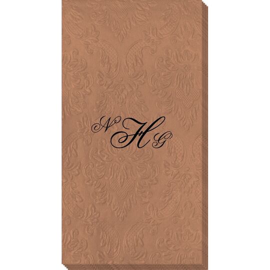 Elegant Monogram Carte Embossed Guest Towels